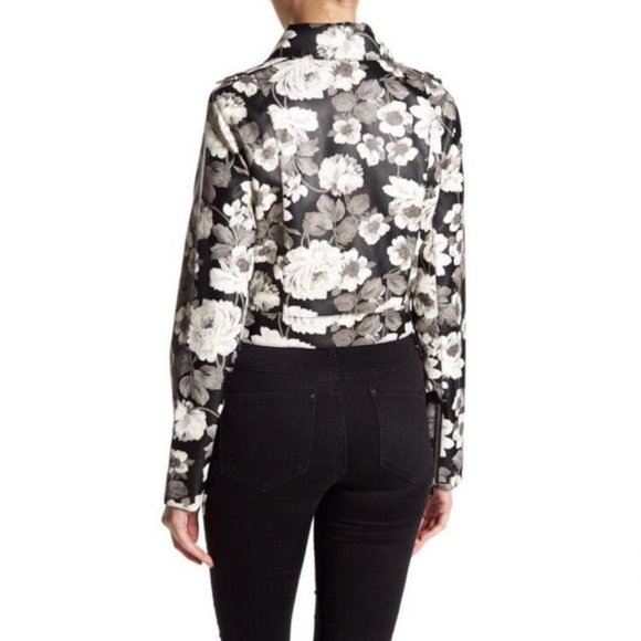 Sam Edelman - Floral Moto Jacket - Vegan Leather - NWT - Picture 2 of 2